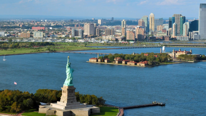 Statue of Liberty and the water