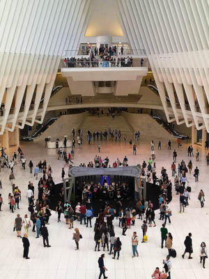 Crowd of people in a museum