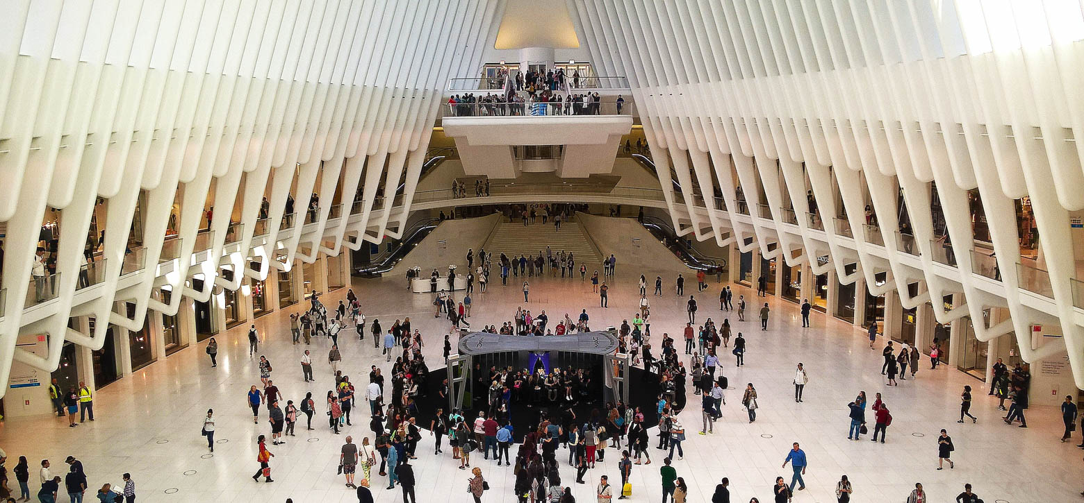 Crowd of people in a museum