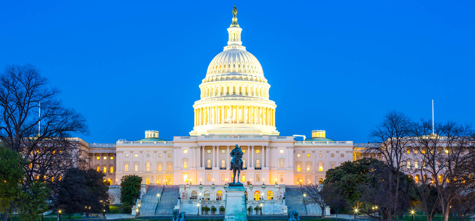 Capitol Building in DC at dusk