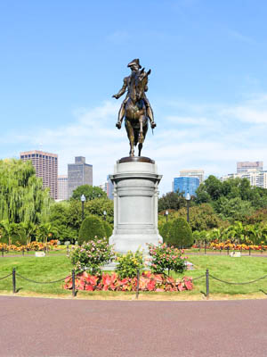 Town square with statue