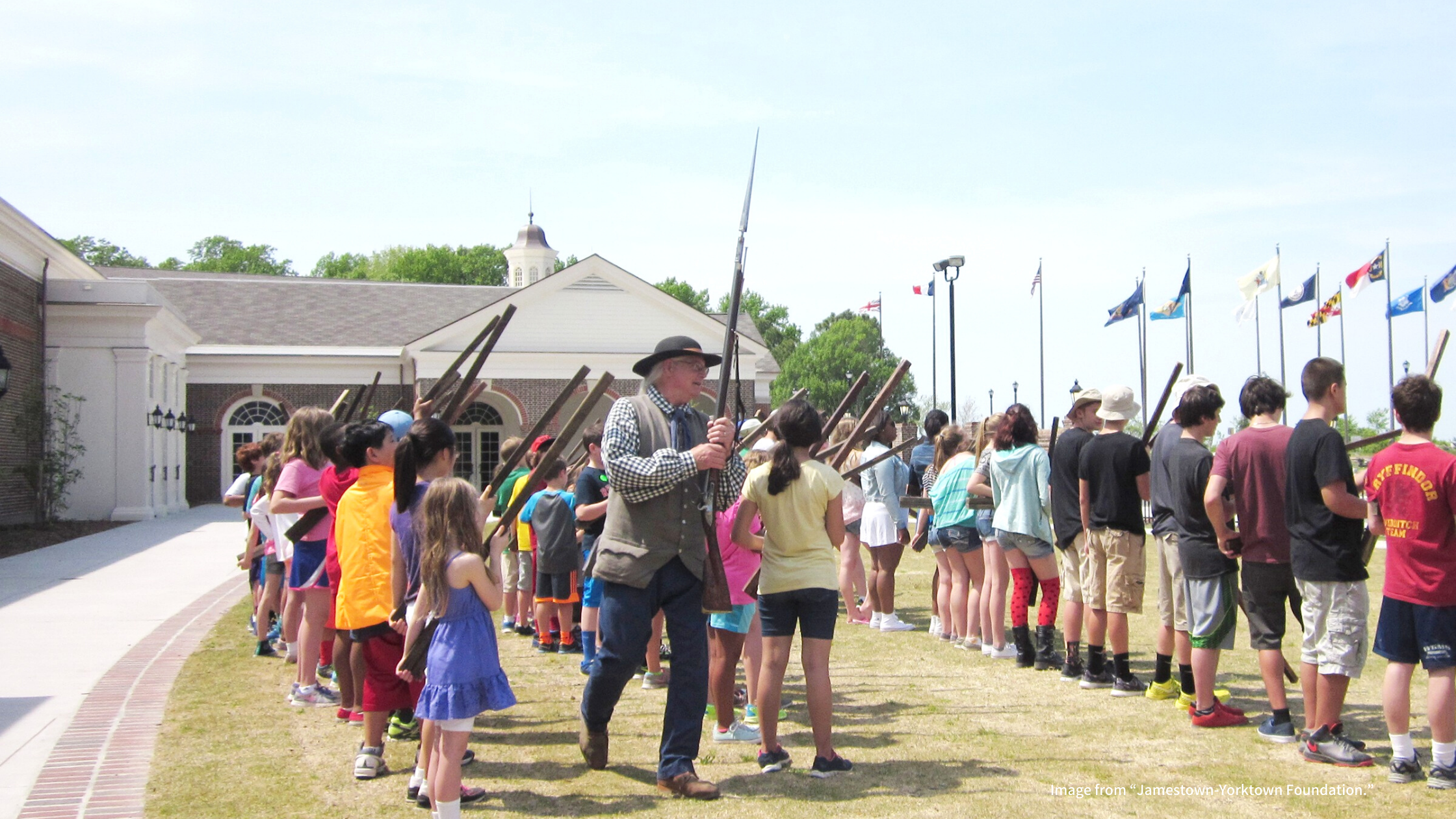 yorktown demonstration with students