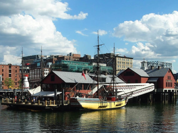 Historical boats in Boston Harbor