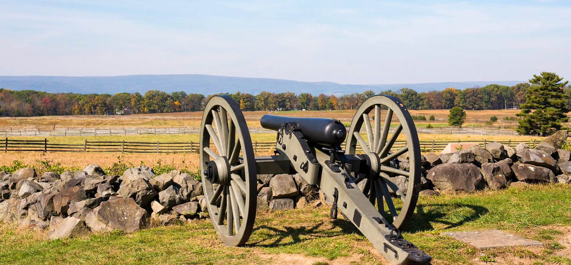 Cannons on the field at Gettysburg