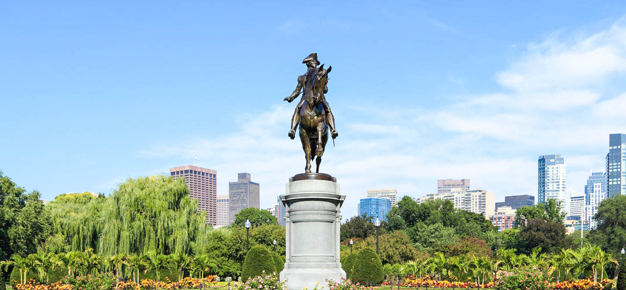 Town square with statue