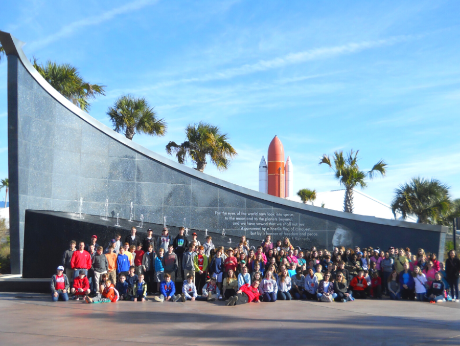 Group Infront of Kennedy Space Center in Florida