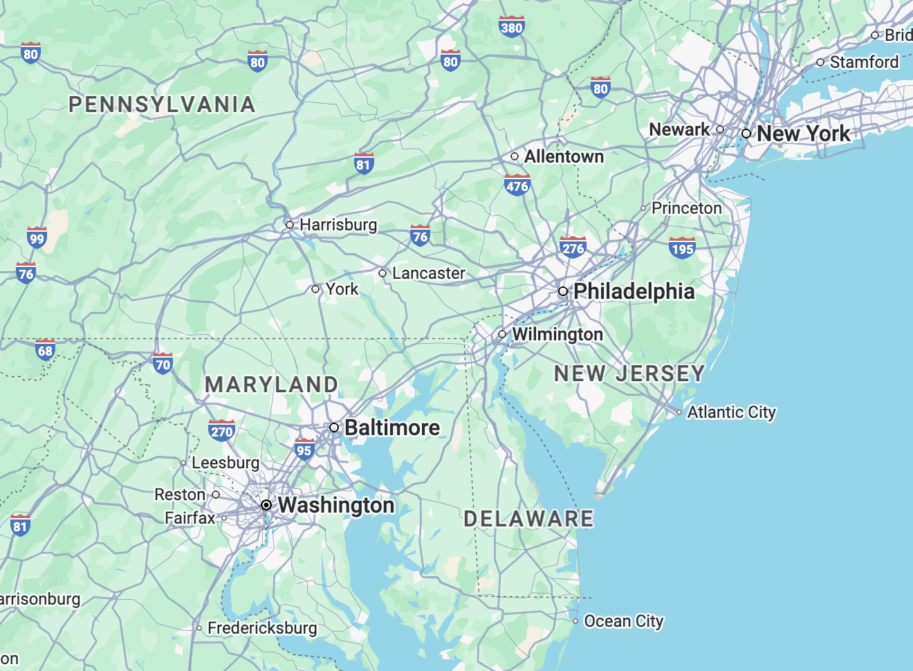 Washington, DC, Gettysburg, Lancaster, Hersey, Philadelphia and New York City