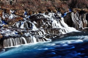 Barnafoss and Hraunfossar Waterfalls