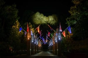 Illuminated Mount Rushmore celebration