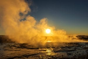 The Strokkur hot springs